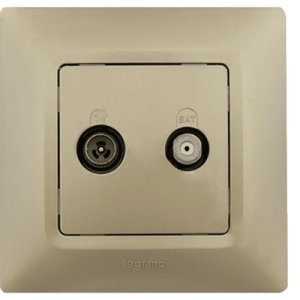 LEGRAND 767528 SALBEİ ŞAMPANYA TV-SAT PRİZ SONLU  (ÇERÇEVESİZ)