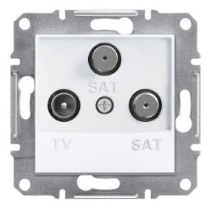 SCHNEİDER ELECTRİC EPH3670121 ASFORA TV SAT SAT PRİZİ SONLU ÜÇLÜ ÇERÇEVESİZ BEYAZ