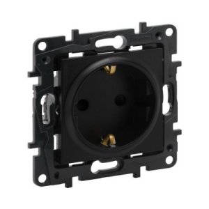 LEGRAND 768615 RAVENTİ SİYAH ÇOCUK KORUMALI TOPRAKLI PRİZ