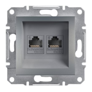 SCHNEIDER ELECTRIC EPH4800162 ASFORA ÇELİK İKİLİ RJ45 CAT6 UTP DATA PRİZİ