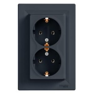 SCHNEIDER ELECTRIC ASFORA EPH9900171 PLUS İKİLİ TOPRAKLI PRİZ ANTRASİT VİDALI ÇERÇEVELİ