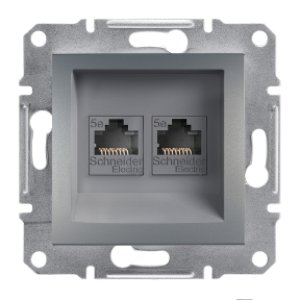 SCHNEIDER ELECTRIC EPH4400162 ASFORA ÇELİK İKİLİ RJ45 CAT5E UTP DATA PRİZİ