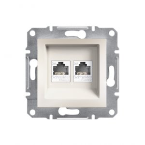 SCHNEIDER ELECTRIC EPH4470123 ASFORA KREM İKİLİ RJ45 CAT5E UTP DATA PRİZİ