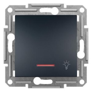 SCHNEİDER ELECTRİC EPH1800171 ASFORA PLUS IŞIKLI LİHT BUTONU "IŞIK" İŞARETLİ ANTRASİT VİDASIZ ÇERÇEVESİZ