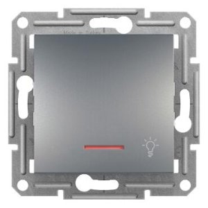 SCHNEİDER ELECTRİC EPH1800162 ASFORA PLUS IŞIKLI LİHT BUTONU "IŞIK" İŞARETLİ ÇELİK VİDASIZ ÇERÇEVESİZ