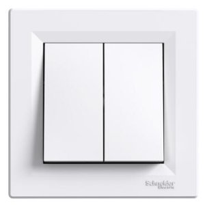 SCHNEIDER ELECTRIC ASFORA EPH0600121 ÇİFT 2 YOLLU ANAHTAR 10 AX VİDASIZ TERMİNALLER BEYAZ