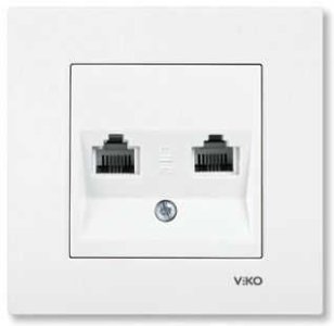 VIKO K/M BEYAZ İKİLİ NUMERİS TELEFON PRİZİ
