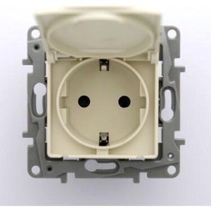 LEGRAND SALBEİ KAPAKLI TOPRAKLI PRİZ BEJ  (ÇERÇEVESİZ)