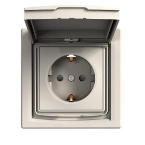 SCHNEİDER ELECTRİC EPH3100323 ASFORA ÇOCUK KORUMALI KAPAKLI TOPRAKLI PRİZ IP44 KREM VİDALI ÇERÇEVELİ