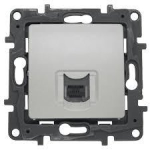 LEGRAND 767229 SALBEİ ALÜMİNYUM 1 ÇIKIŞLI RJ11 TELEFON PRİZİ