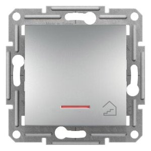 SCHNEİDER ELECTRİC EPH1900161 ASFORA PLUS IŞIKLI LİHT BUTONU "MERDİVEN" İŞARETLİ ALÜMİNYUM VİDASIZ ÇERÇEVESİZ