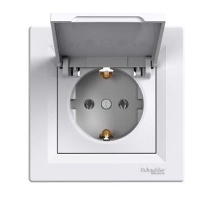 SCHNEIDER ELECTRIC EPH3100121 ASFORA BEYAZ KAPAKLI YAN TOPRAKLAMALI TEKLİ PRİZ