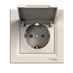 SCHNEIDER ELECTRIC EPH3100123 ASFORA KREM KAPAKLI YAN TOPRAKLAMALI TEKLİ PRİZ