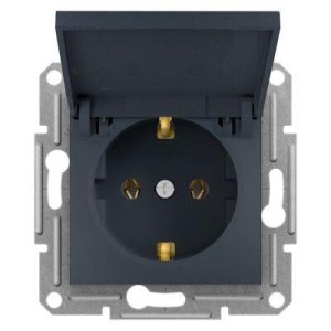 SCHNEIDER ELECTRIC EPH3100171 ASFORA ANTRASİT KAPAKLI YAN TOPRAKLAMALI TEKLİ PRİZ (ÇERÇEVESİZ)