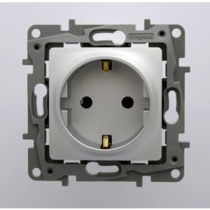 LEGRAND 767214 SALBEİ ALÜMİNYUM TOPRAKLI PRİZ
