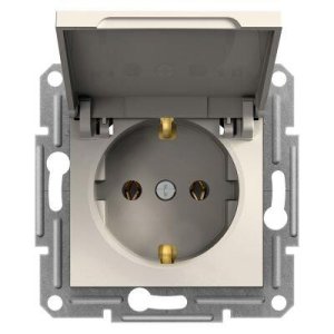 SCHNEIDER ELECTRIC EPH3170123 ASFORA KREM KAPAKLI YAN TOPRAKLAMALI TEKLİ PRİZ