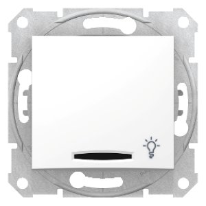 SCHNEIDER ELECTRIC SEDNA 1KUTUP BASM DÜĞ 10AX YER BELİRLM IŞIĞI IŞIK SİMGESİ ÇERÇEVESİZ BEYAZ