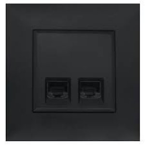 LEGRAND 768640 RAVENTİ SİYAH 2XRJ45 CAT6 UTP DATA PRİZİ  (ÇERÇEVESİZ)