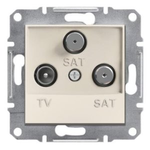 SCHNEİDER ELECTRİC EPH3670123 ASFORA TV SAT SAT PRİZİ SONLU ÜÇLÜ ÇERÇEVESİZ KREM