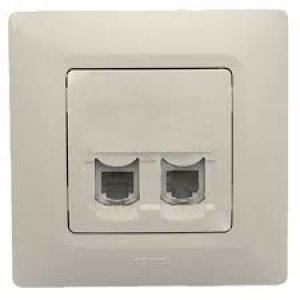 LEGRAND 767440 SALBEİ BEJ 2XRJ45 CAT6 UTP DATA PRİZİ  (ÇERÇEVESİZ)