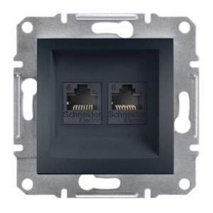 SCHNEİDER ELECTRİC EPH4800171 ASFORA 2*RJ45 CAT6 UTP ANTRASİT