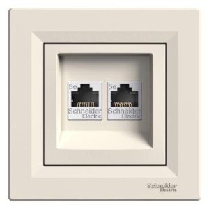SCHNEİDER ELECTRİC EPH4400123 ASFORA 2*RJ45 CAT5E UTP KREM