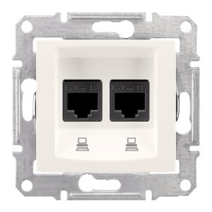 SCHNEIDER ELECTRIC SEDNA ÇİFT VERİ ÇIKIŞI RJ45 CAT.5E UTP ÇERÇEVESİZ KREM