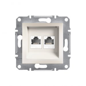SCHNEIDER ELECTRIC EPH4870123 ASFORA KREM İKİLİ RJ45 CAT6 UTP DATA PRİZİ