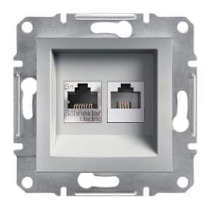 SCHNEIDER ELECTRIC EPH4900161 ASFORA ALÜMİNYUM RJ11+RJ45 TELEFON VE DATA PRİZİ