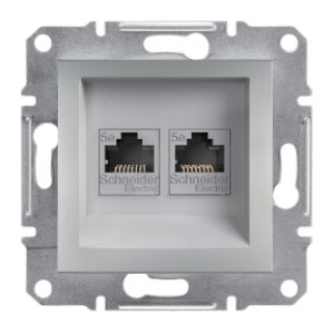 SCHNEIDER ELECTRIC EPH4400161 ASFORA ALÜMİNYUM İKİLİ RJ45 CAT5E UTP KONNEKTÖRSÜZ DATA PRİZİ