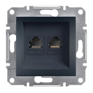 SCHNEIDER ELECTRIC EPH4400171 ASFORA ANTRASİT İKİLİ RJ45 CAT5E UTP DATA PRİZİ