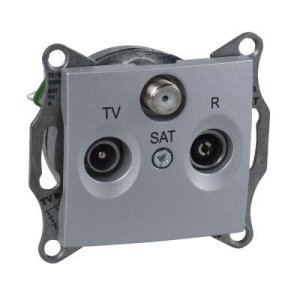 SCHNEIDER ELECTRIC SEDNA TV-FM-SAT PRİZİ SONLU ALÜMİNYUM