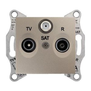 SCHNEIDER ELECTRIC SEDNA TV-FM-SAT PRİZİ GEÇİŞLİ 4DB ÜÇLÜ TİTANYUM