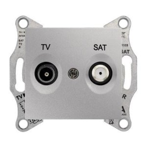 SCHNEIDER ELECTRIC SEDNA TV-SAT PRİZİ SONLU F TİPİ ALÜMİNYUM