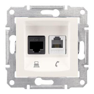 SCHNEIDER ELECTRIC SEDNA KREM 1RJ45 CAT6E+1RJ11