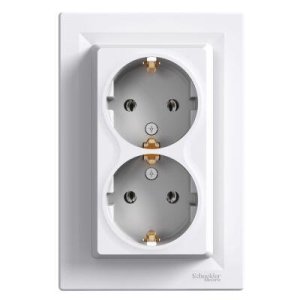 SCHNEIDER ELECTRIC EPH9900121 ASFORA ÇİFT SOKET ÇIKŞI YAN TOPRAKLAMALI BEYAZ PRİZ