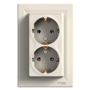 SCHNEIDER ELECTRIC EPH9900123 ASFORA ÇİFT SOKET ÇIKŞI YAN TOPRAKLAMALI KREM PRİZ