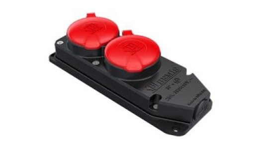 BEMİS 3X25A 3P+E 380V IP55 KAUÇUK PLASTİK TRİFAZE 2Lİ GRUP PRİZ