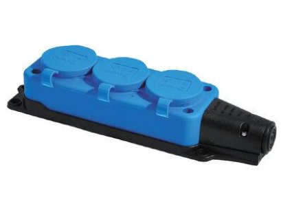 TP ELECTRIC 1X16 ÜÇLÜ GRUP PRİZ KAUÇUK MAVİ