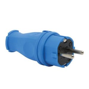 TP ELECTRIC 1X16 KAUÇUK DÜZ FİŞ MAVİ