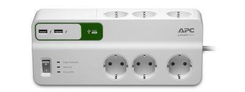SCHNEIDER ELECTRIC APC 6'LI AKIM KORUMALI 2 USB'Lİ PRİZ PM6U-GR