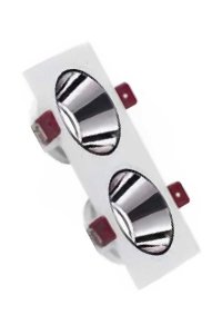 ACK AH03-07330 Platin Silver Beyaz Çift Kare Spot Kasası