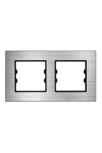 Asfir Schneider Asfora İkili Gümüş Anahtar Priz Çerçevesi