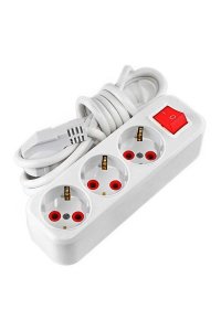 Ayka 77 301 03 3 Metre Üçlü Anahtarlı Klemensli Grup Priz