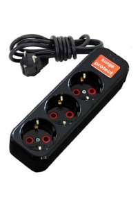 Ayka 77 320 02 2m 3lü Siyah Darbe Şok Korumalı Grup Priz