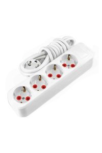 Ayka 77 400 02 2 Metre Dörtlü Topraklı Klemensli Grup Priz