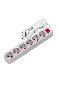 Ayka 77 6601 03 3m 6lı Anahtarlı Topraklı Ups Priz