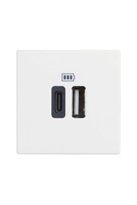 Bticino N4285C2 Beyaz Şarj USB Prizi