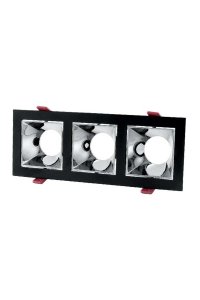 Cata CT-5087 3lü Gu10 Siyah-Platin Jaguar Kare Spot Kasası