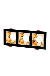 Cata CT-5089 3lü Gu10 Siyah Bakır Jaguar Kare Spot Kasası